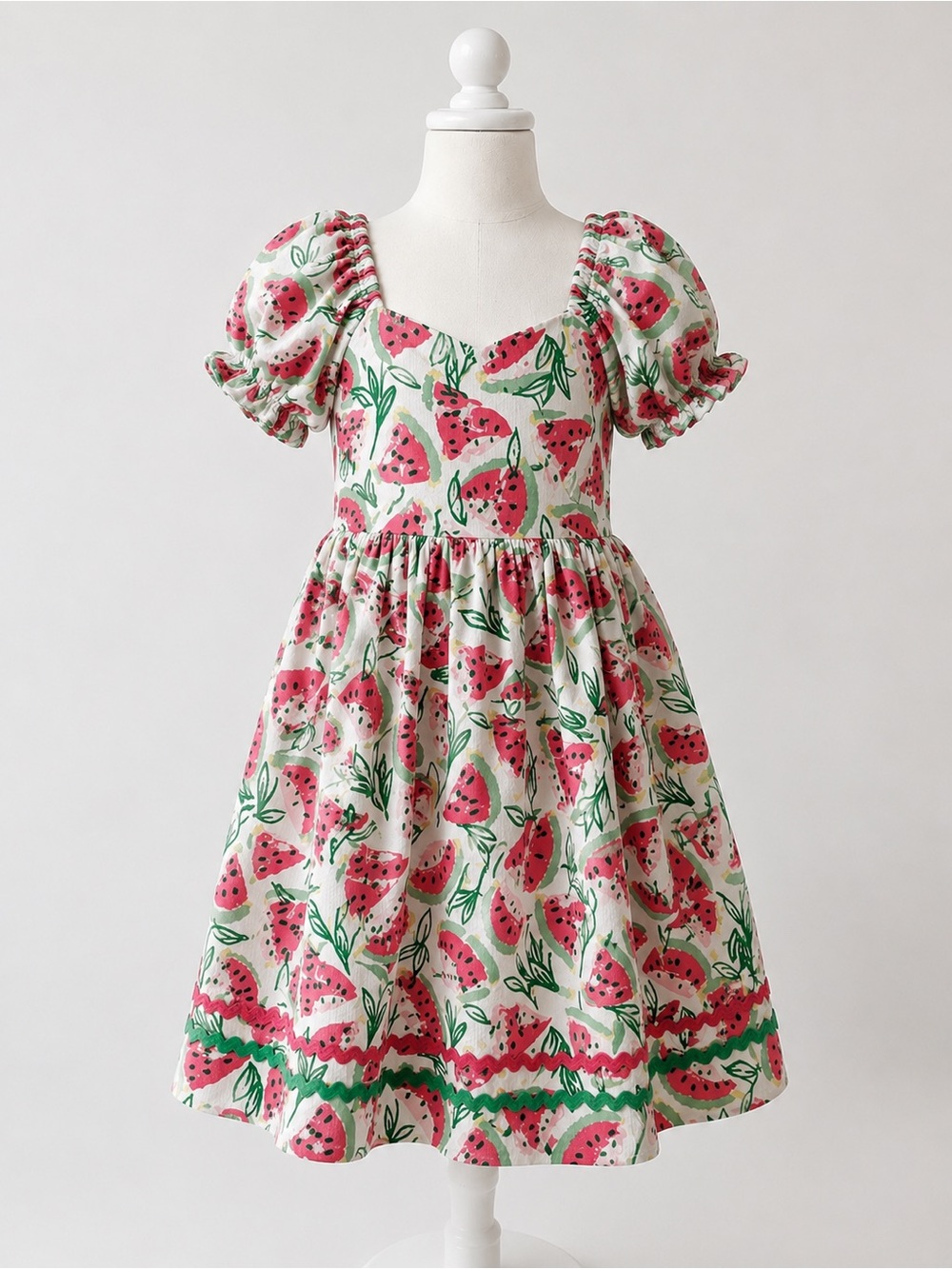 Isaac Mizrahi Girls Size 7-8 Watermelon Swiss Dot Cotton Dress